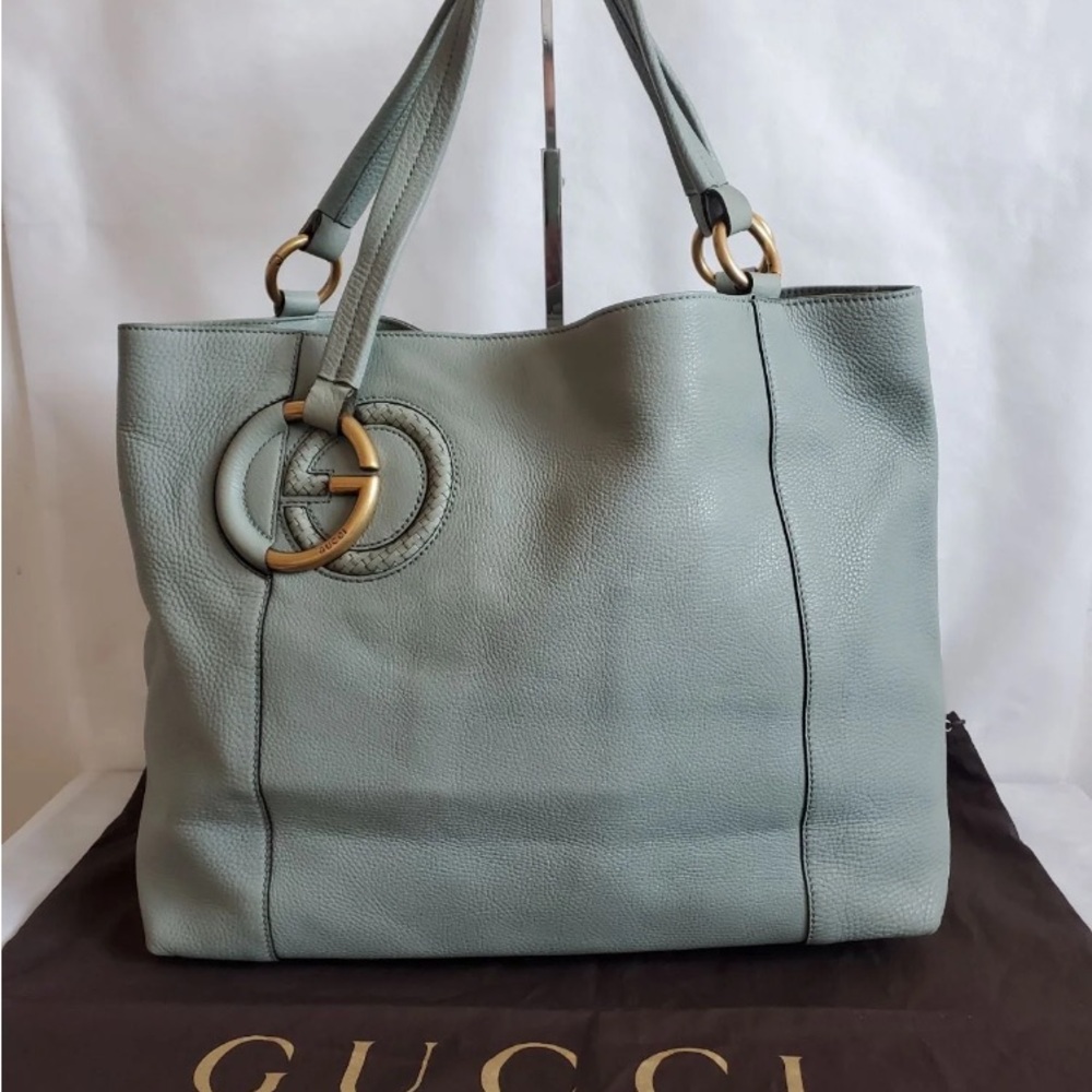 Gucci leather tote bag - light blue